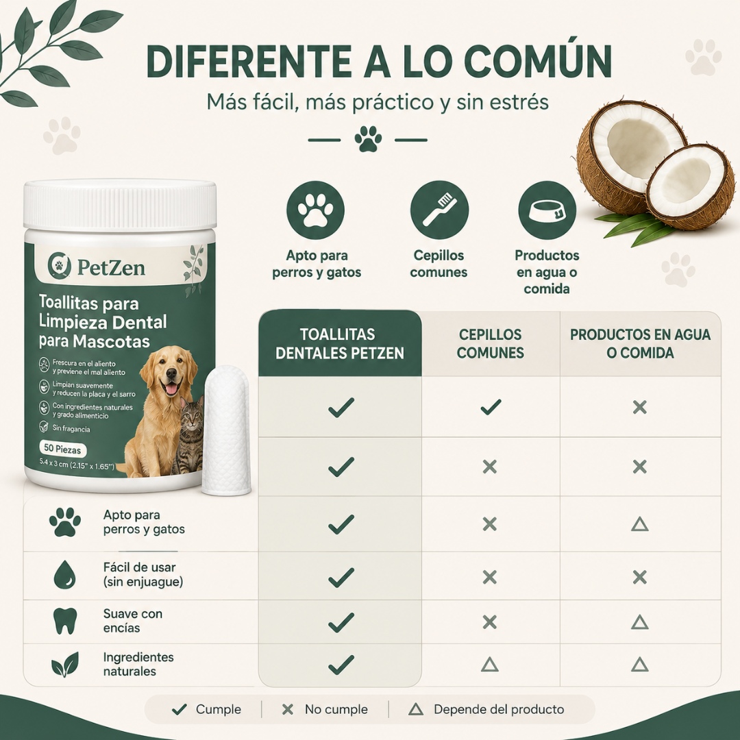 Toallitas Dentales Naturales para Mascotas
